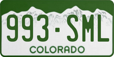 CO license plate 993SML