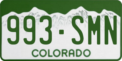 CO license plate 993SMN