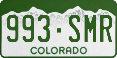 CO license plate 993SMR