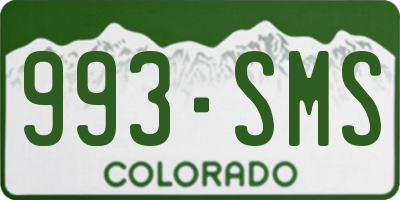 CO license plate 993SMS