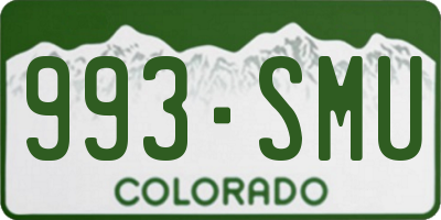 CO license plate 993SMU