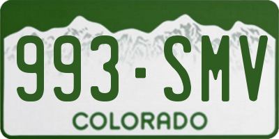 CO license plate 993SMV