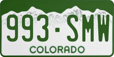 CO license plate 993SMW