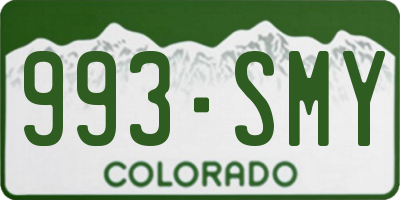 CO license plate 993SMY