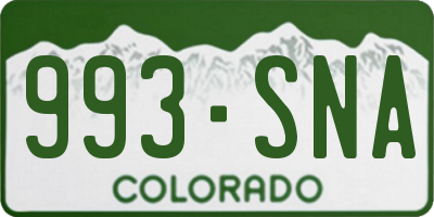 CO license plate 993SNA