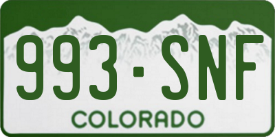 CO license plate 993SNF