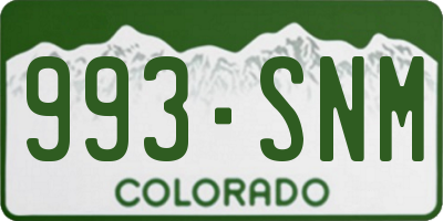 CO license plate 993SNM
