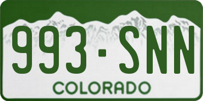 CO license plate 993SNN