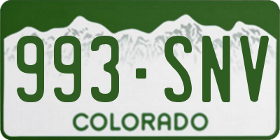 CO license plate 993SNV