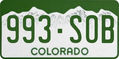 CO license plate 993SOB
