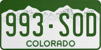 CO license plate 993SOD