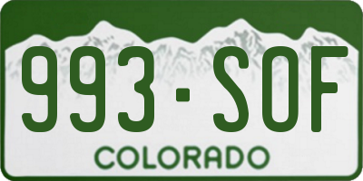 CO license plate 993SOF
