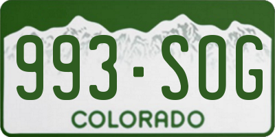 CO license plate 993SOG