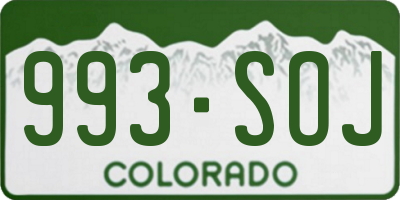 CO license plate 993SOJ