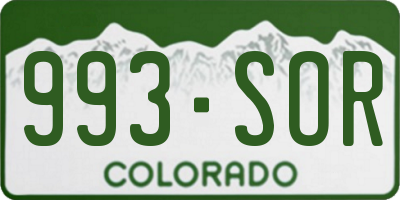 CO license plate 993SOR