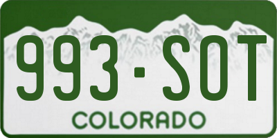 CO license plate 993SOT