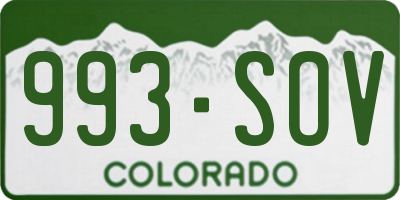 CO license plate 993SOV