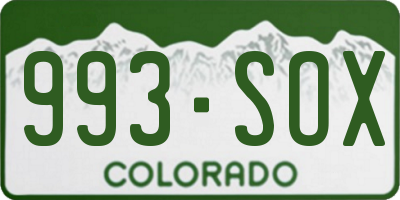 CO license plate 993SOX