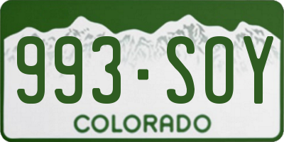 CO license plate 993SOY