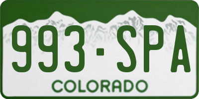 CO license plate 993SPA