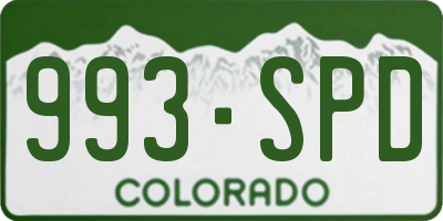 CO license plate 993SPD