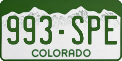 CO license plate 993SPE
