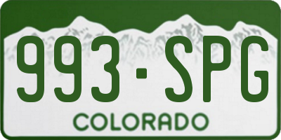 CO license plate 993SPG