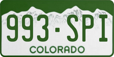 CO license plate 993SPI