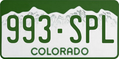 CO license plate 993SPL