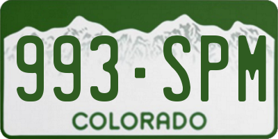 CO license plate 993SPM