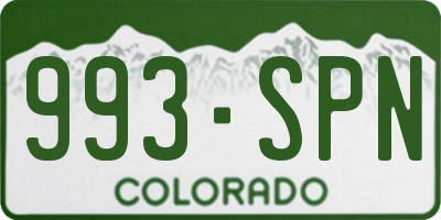 CO license plate 993SPN