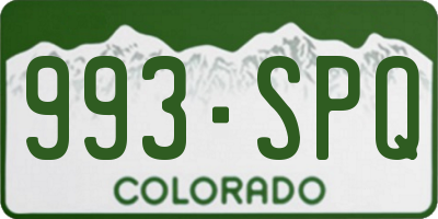 CO license plate 993SPQ