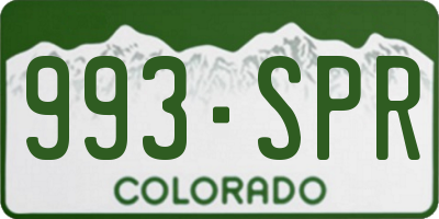 CO license plate 993SPR