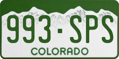 CO license plate 993SPS