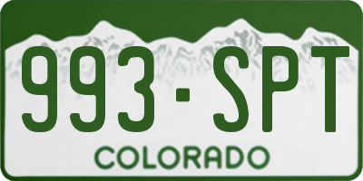 CO license plate 993SPT