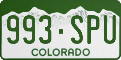 CO license plate 993SPU