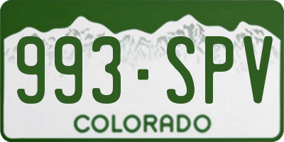 CO license plate 993SPV