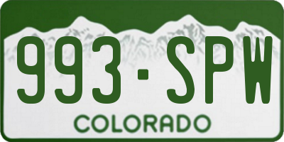 CO license plate 993SPW