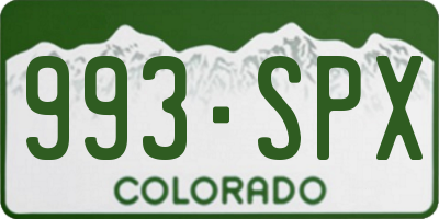 CO license plate 993SPX