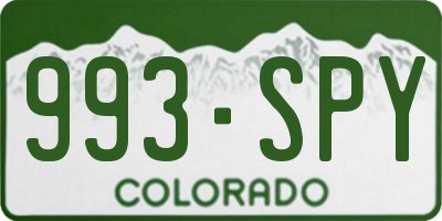 CO license plate 993SPY