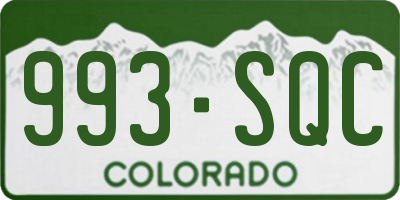 CO license plate 993SQC