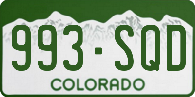 CO license plate 993SQD