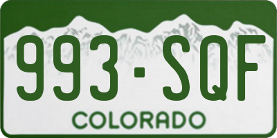 CO license plate 993SQF