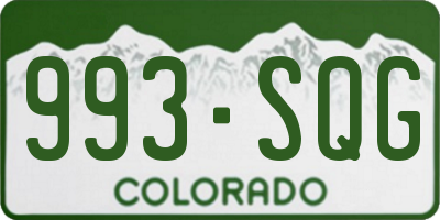 CO license plate 993SQG