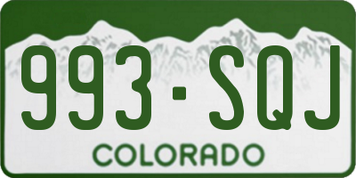 CO license plate 993SQJ