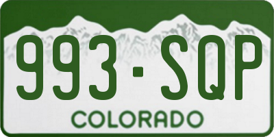 CO license plate 993SQP