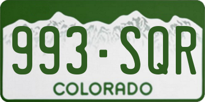 CO license plate 993SQR