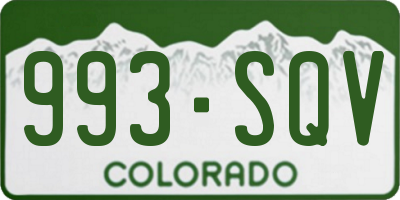CO license plate 993SQV