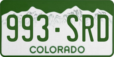CO license plate 993SRD
