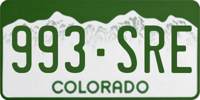CO license plate 993SRE